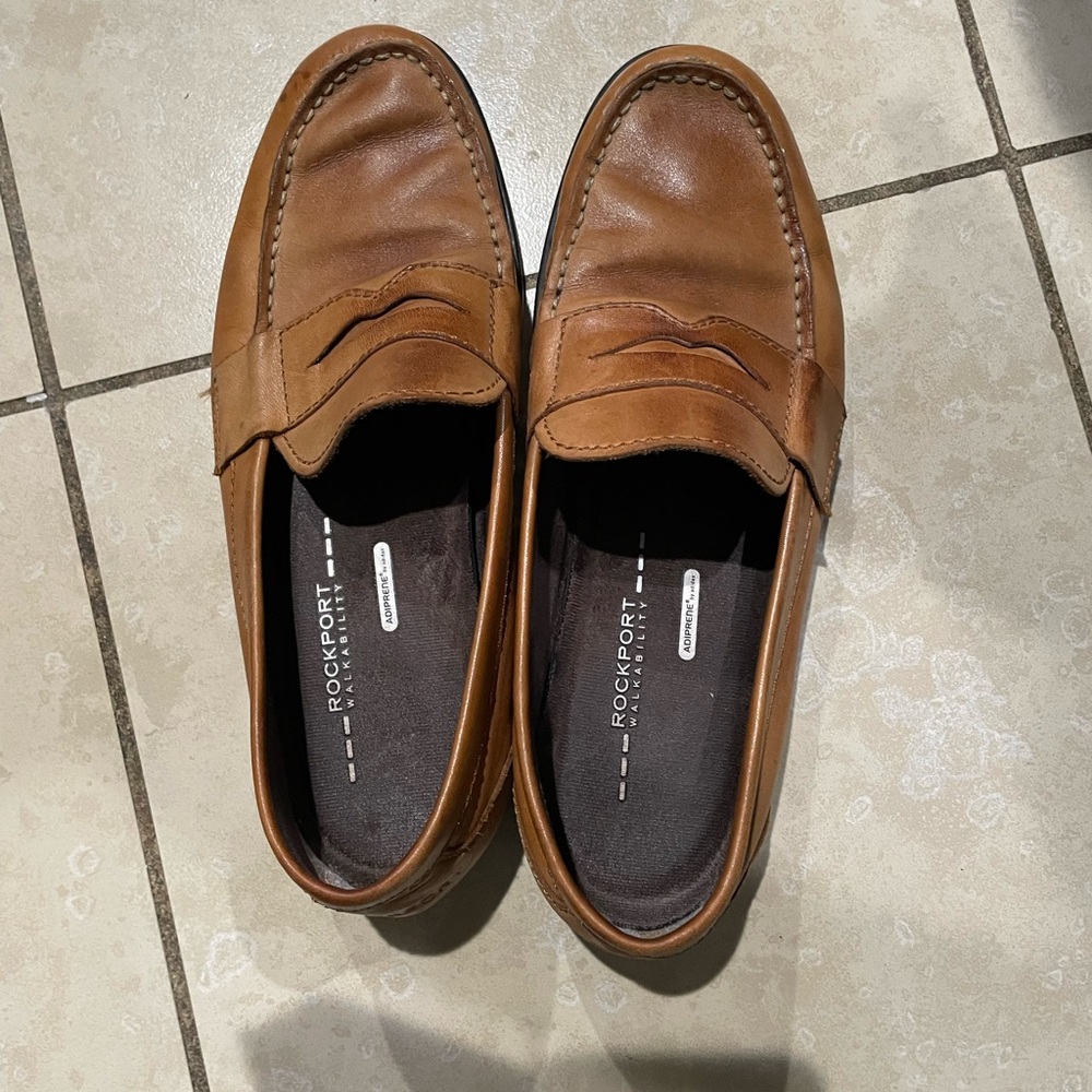 Rockport Men's Tan Leather Slip-Ons